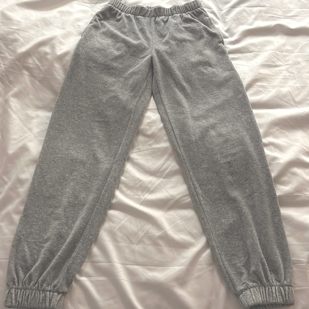 Brandy Melville Gray Velvet Sweatpants